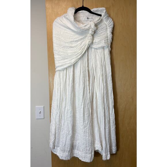 Just Bee Queen Tulum Maxi Skirt Womens White Gauze Draped Knot USA Summer Small